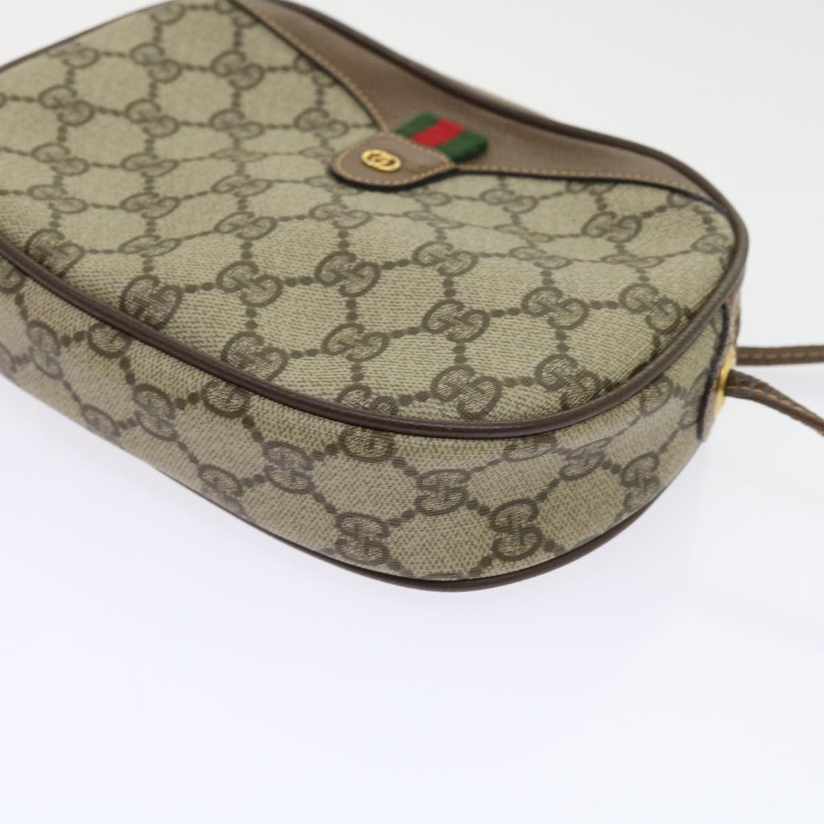 GUCCI GG Canvas Web Sherry Line Shoulder Bag Beige Red Green ki3607