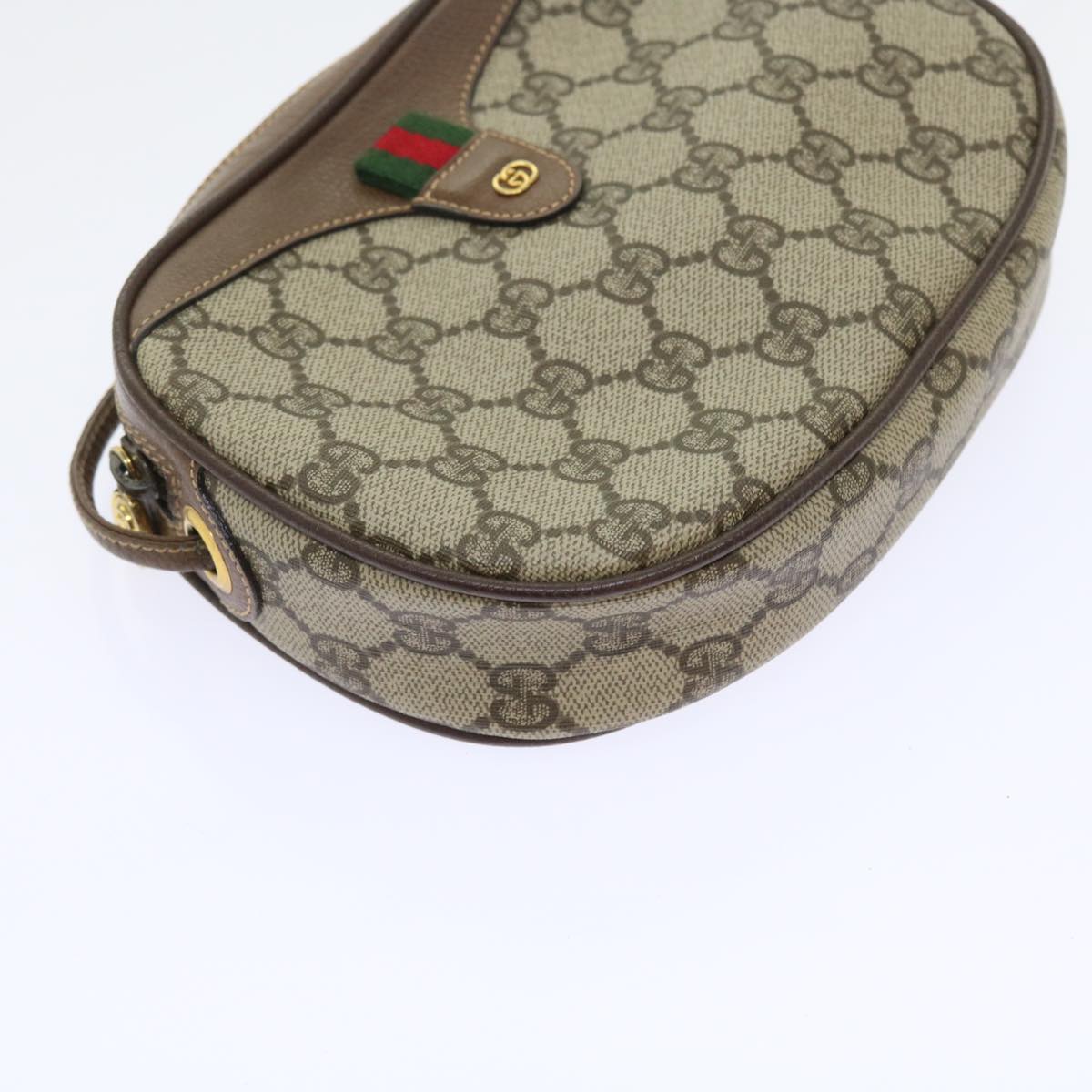 GUCCI GG Canvas Web Sherry Line Shoulder Bag Beige Red Green ki3607