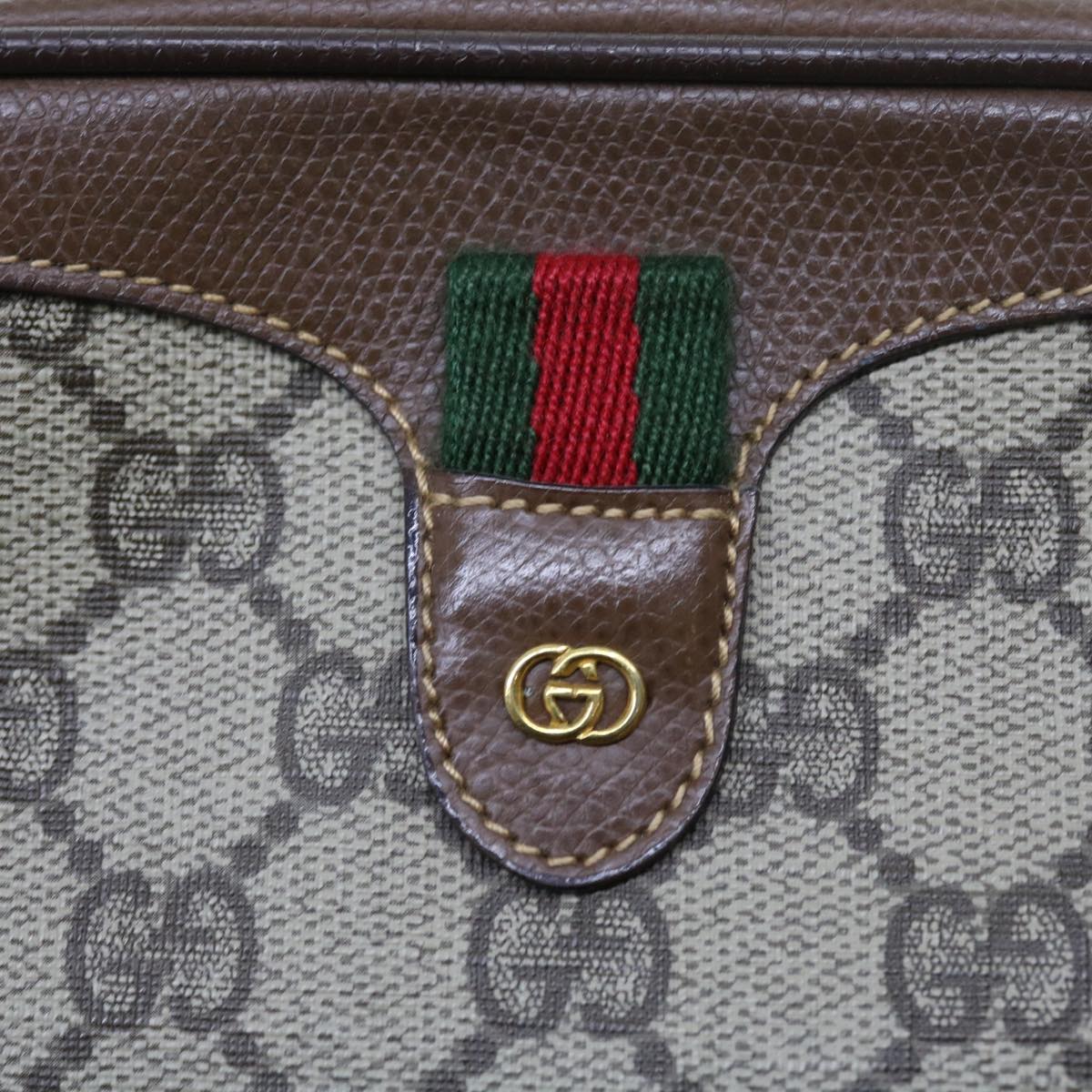 GUCCI GG Canvas Web Sherry Line Shoulder Bag Beige Red Green ki3607