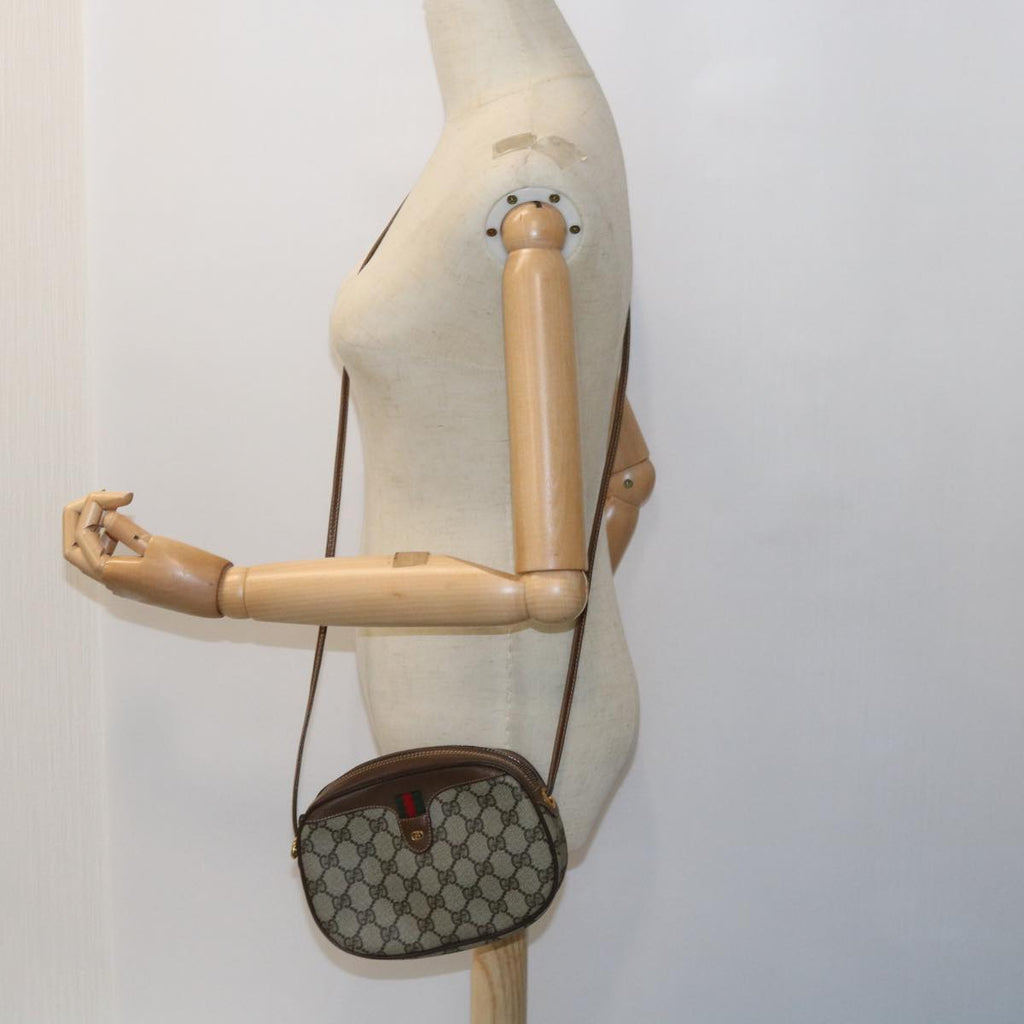 GUCCI GG Canvas Web Sherry Line Shoulder Bag Beige Red Green ki3607