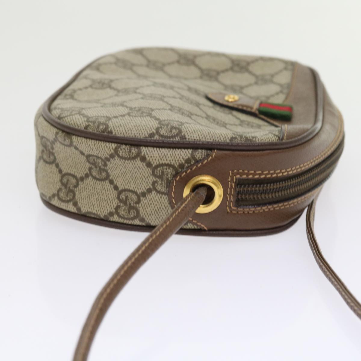 GUCCI GG Canvas Web Sherry Line Shoulder Bag Beige Red Green ki3607