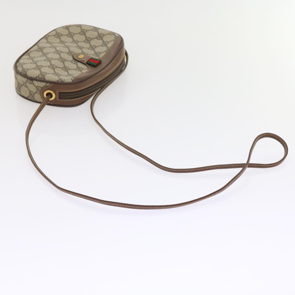 GUCCI GG Canvas Web Sherry Line Shoulder Bag Beige Red Green ki3607