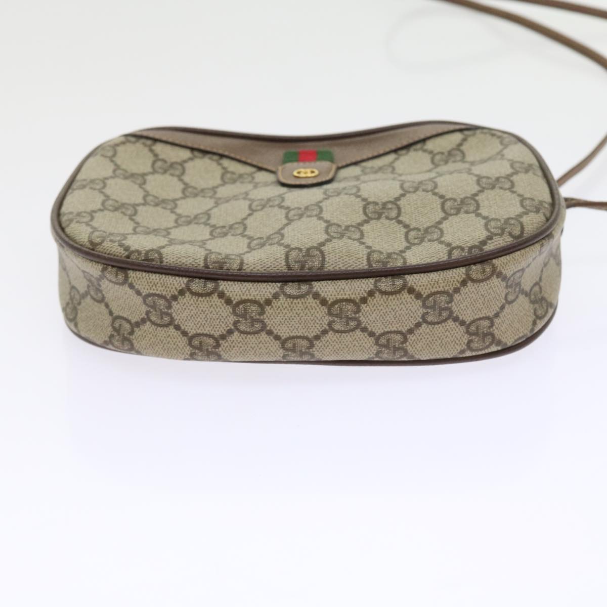 GUCCI GG Canvas Web Sherry Line Shoulder Bag Beige Red Green ki3607