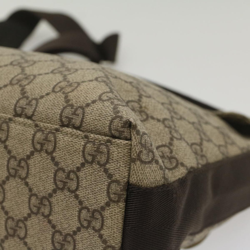 GUCCI GG Supreme Shoulder Bag PVC Leather Beige 122373 ki3613