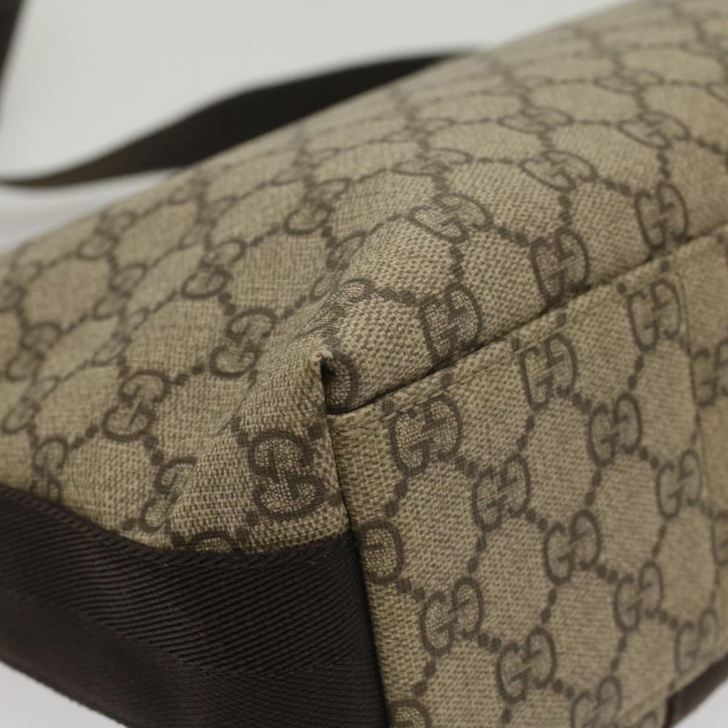 GUCCI GG Supreme Shoulder Bag PVC Leather Beige 122373 ki3613