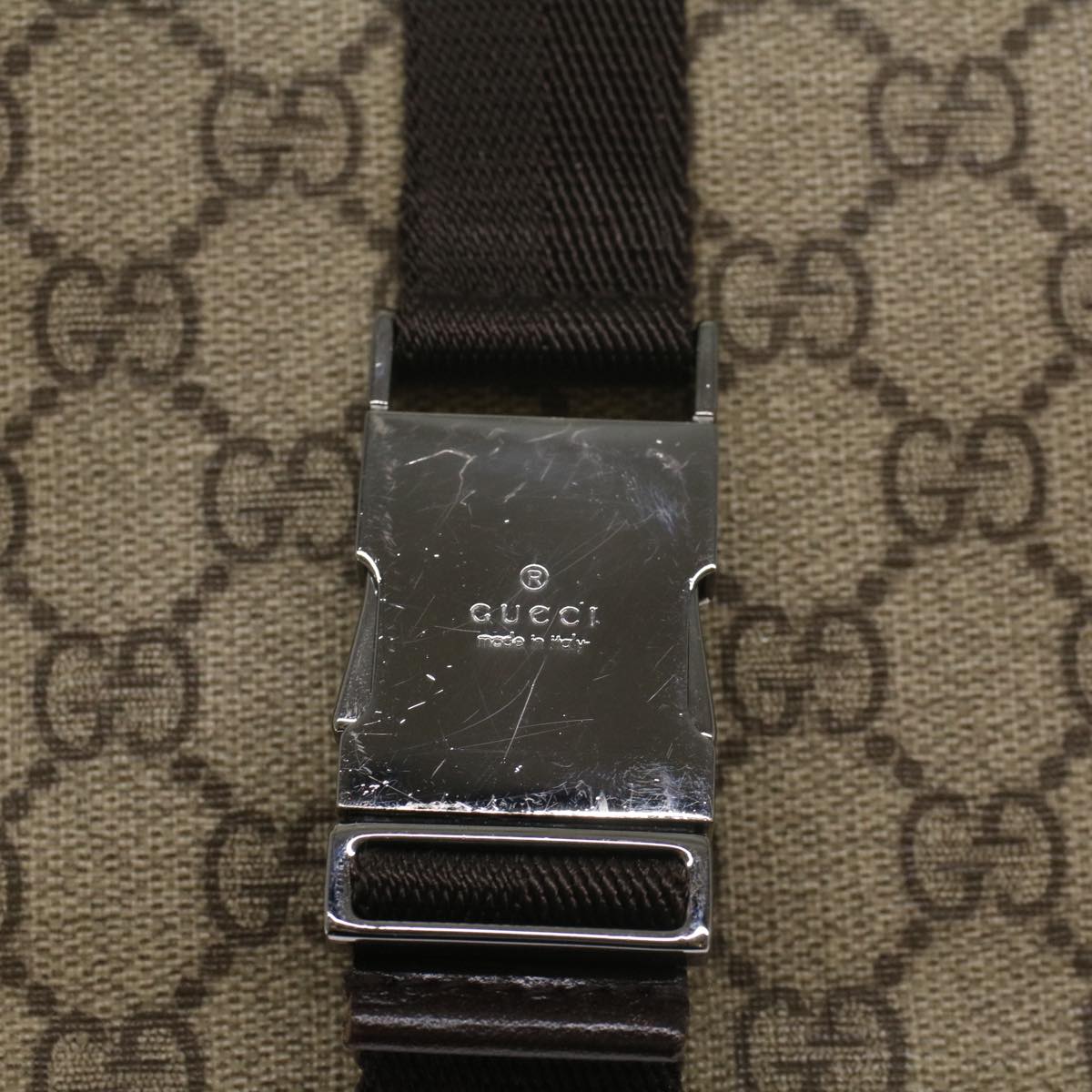 GUCCI GG Supreme Shoulder Bag PVC Leather Beige 122373 ki3613