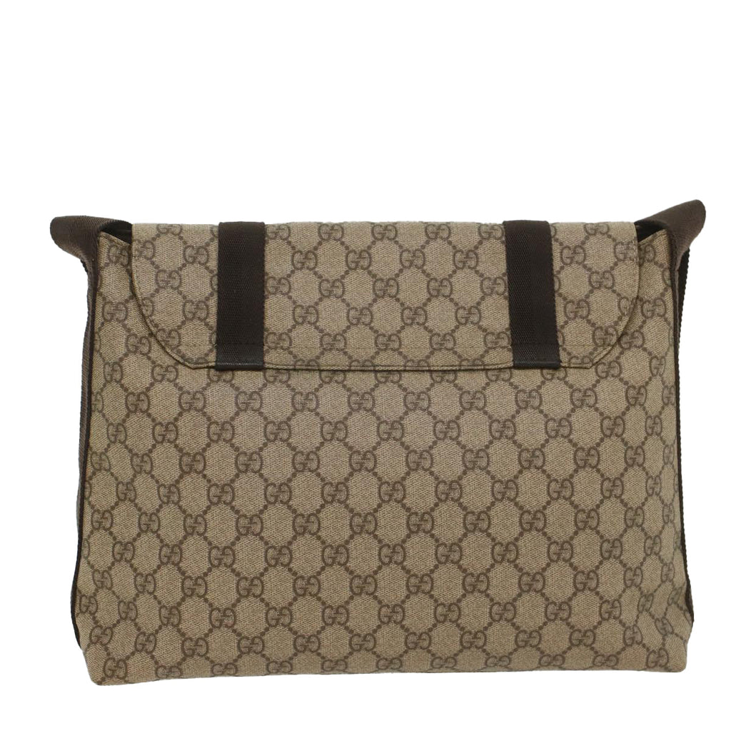 GUCCI GG Supreme Shoulder Bag PVC Leather Beige 122373 ki3613