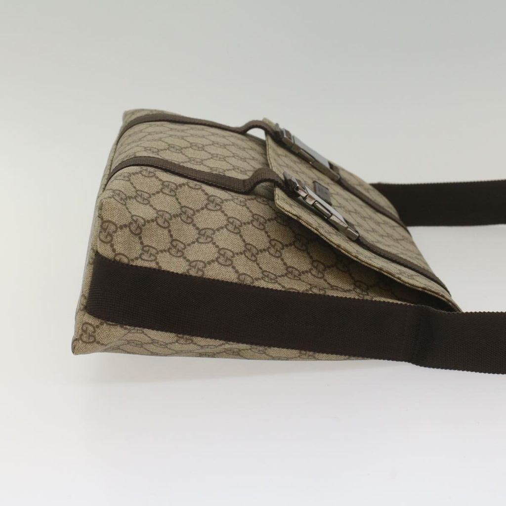 GUCCI GG Supreme Shoulder Bag PVC Leather Beige 122373 ki3613
