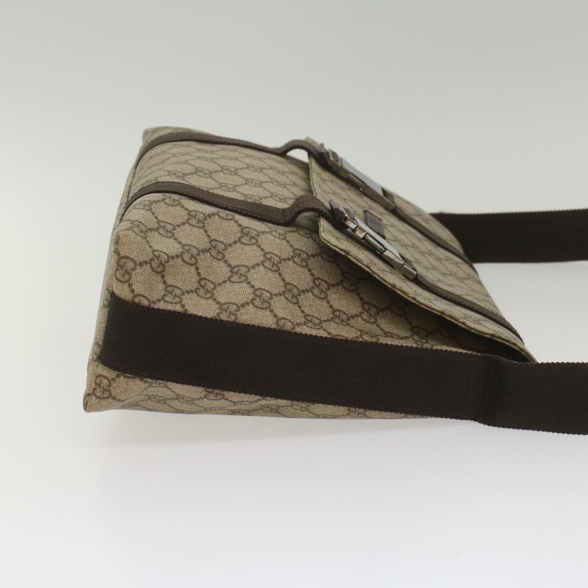 GUCCI GG Supreme Shoulder Bag PVC Leather Beige 122373 ki3613