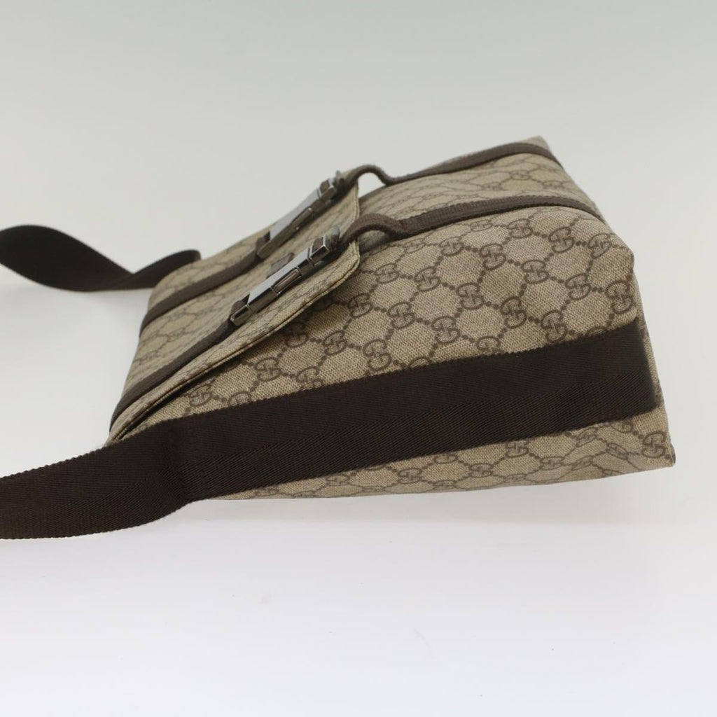 GUCCI GG Supreme Shoulder Bag PVC Leather Beige 122373 ki3613