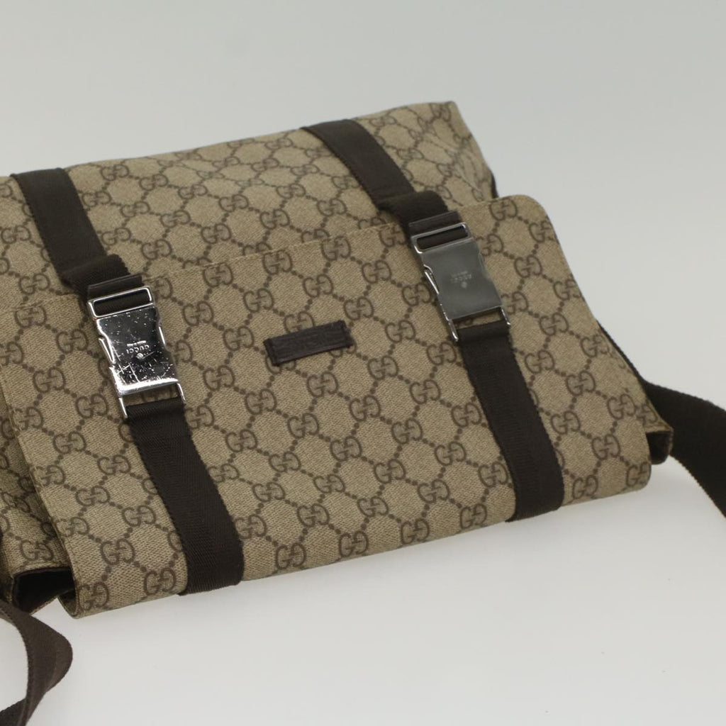 GUCCI GG Supreme Shoulder Bag PVC Leather Beige 122373 ki3613