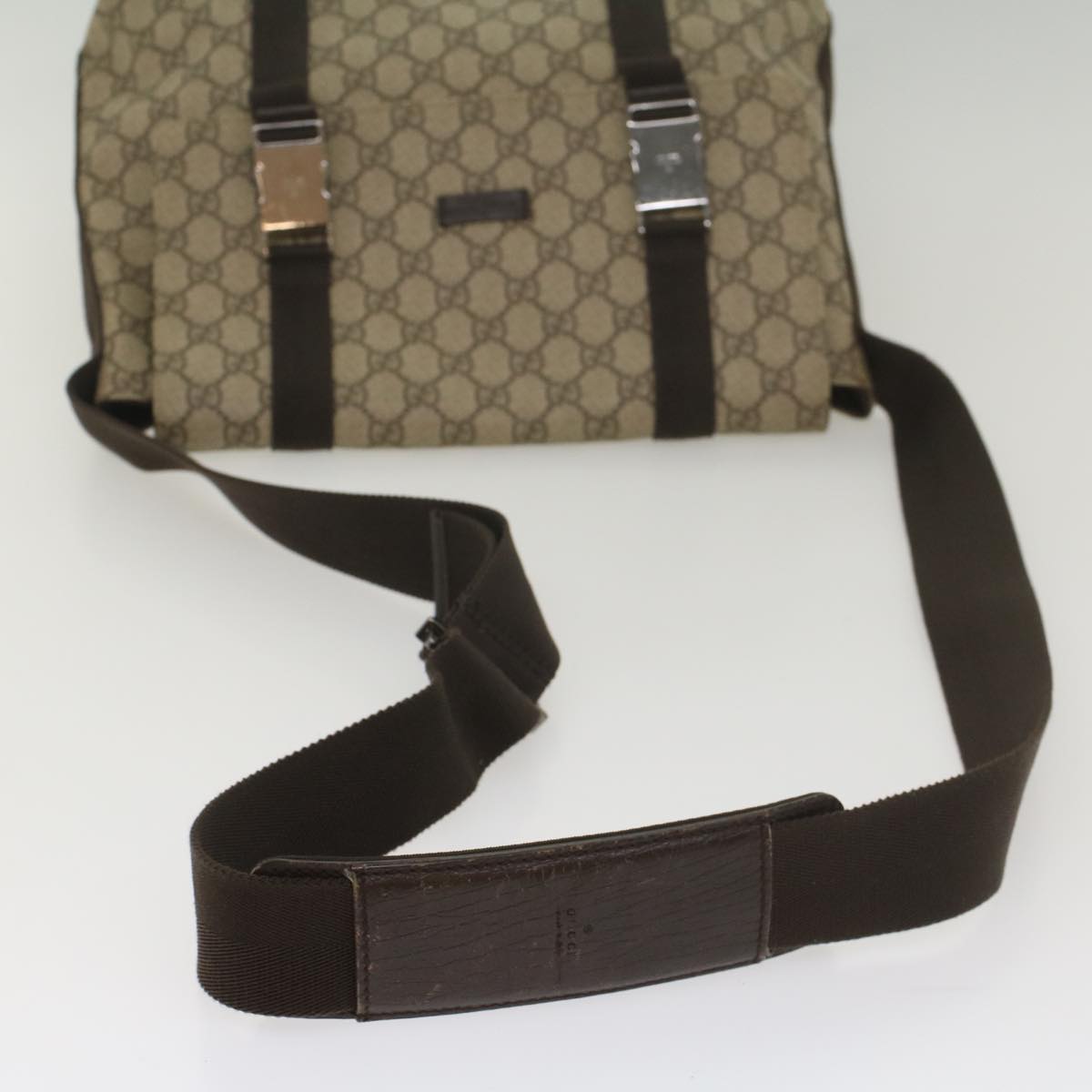 GUCCI GG Supreme Shoulder Bag PVC Leather Beige 122373 ki3613