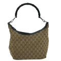 GUCCI Bamboo GG Canvas Shoulder Bag Beige ki3617