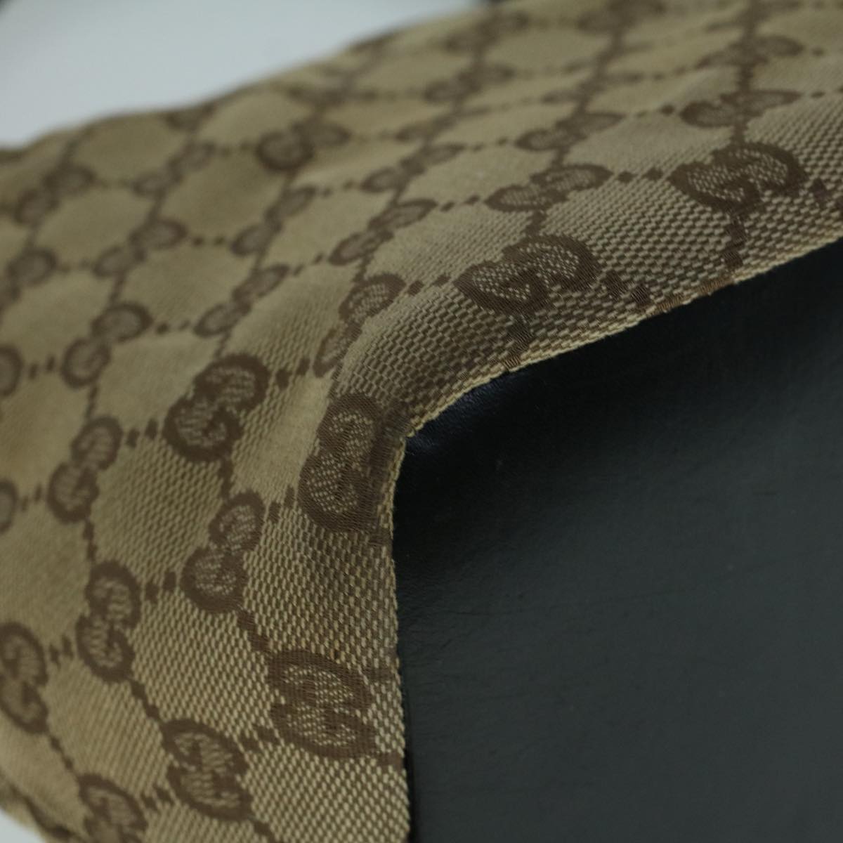 GUCCI Bamboo GG Canvas Shoulder Bag Beige ki3617