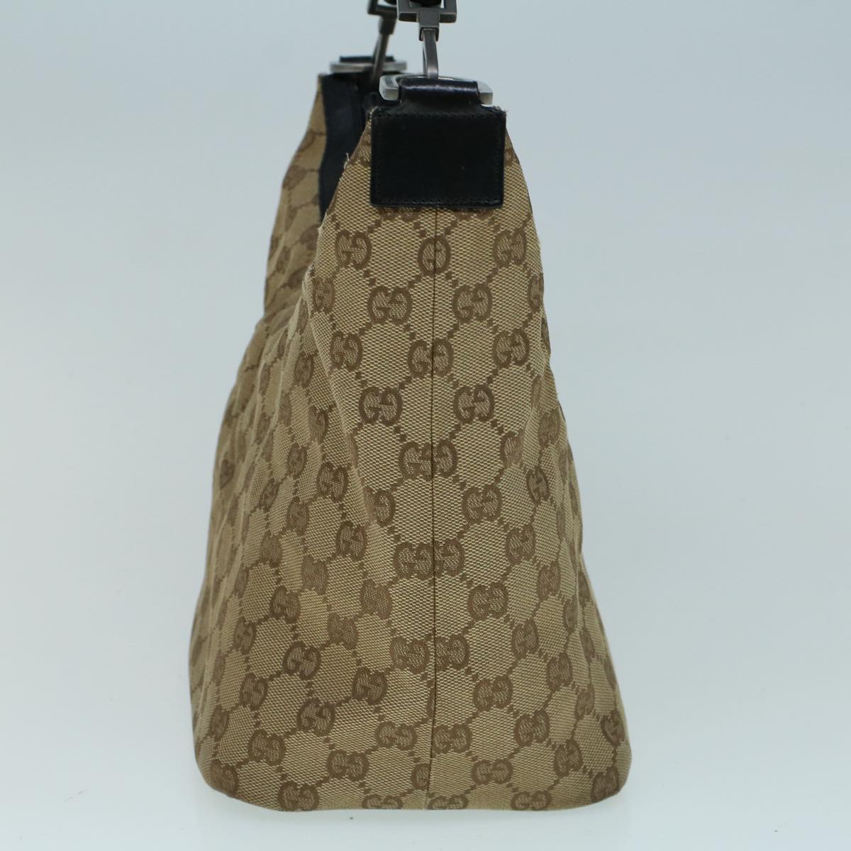 GUCCI Bamboo GG Canvas Shoulder Bag Beige ki3617