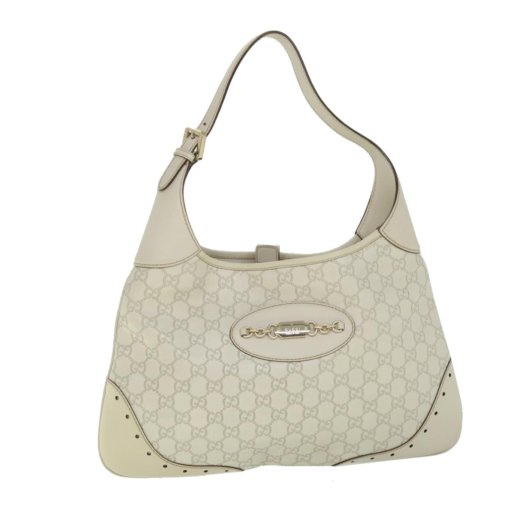 GUCCI GG Canvas Guccissima Shoulder Bag White 145781 ki3634