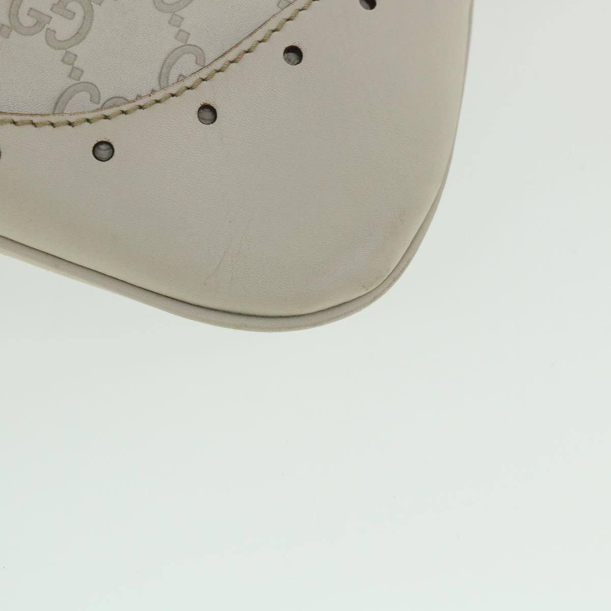 GUCCI GG Canvas Guccissima Shoulder Bag White 145781 ki3634