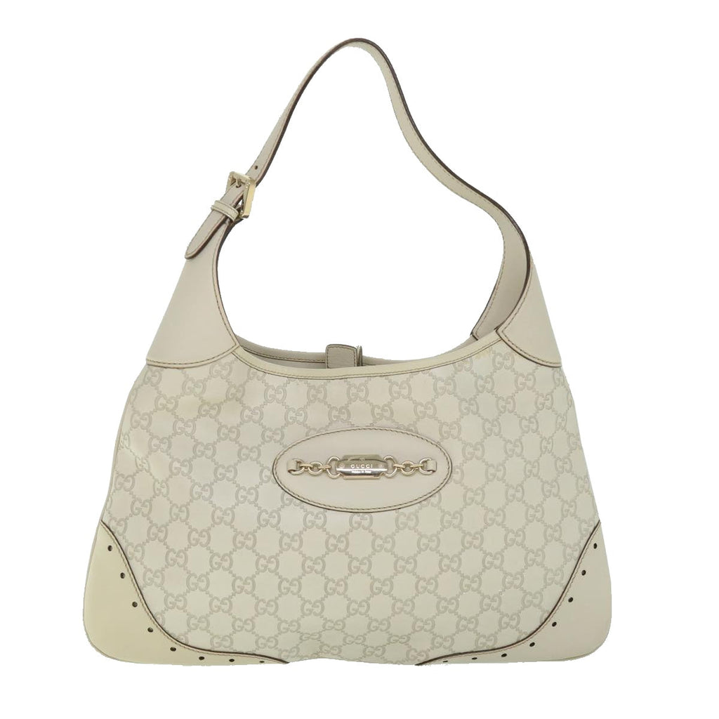 GUCCI GG Canvas Guccissima Shoulder Bag White 145781 ki3634