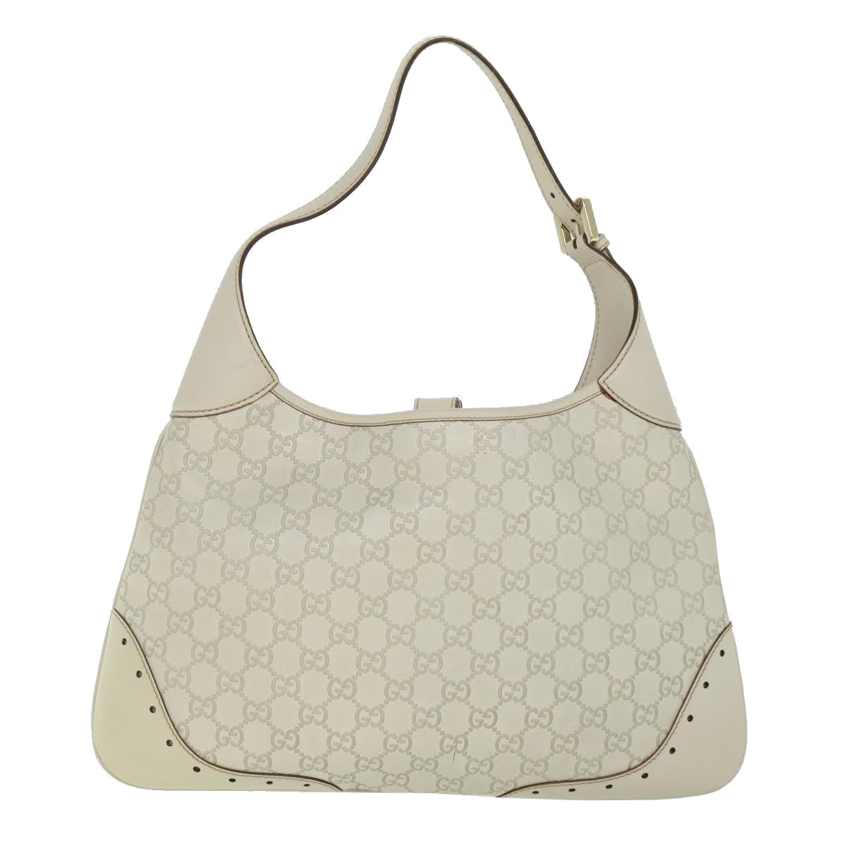 GUCCI GG Canvas Guccissima Shoulder Bag White 145781 ki3634