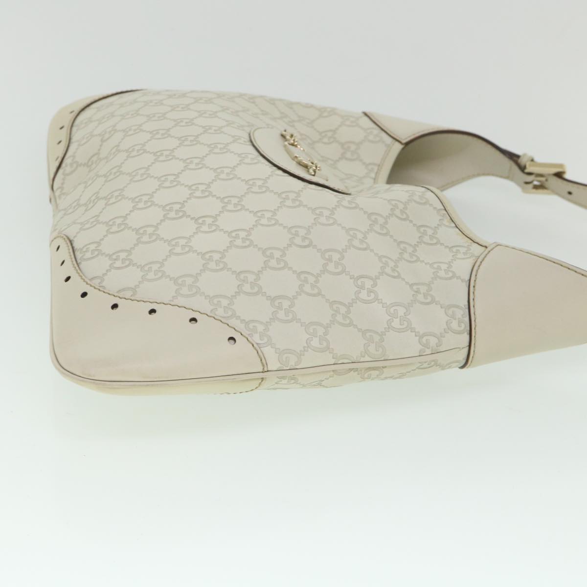 GUCCI GG Canvas Guccissima Shoulder Bag White 145781 ki3634