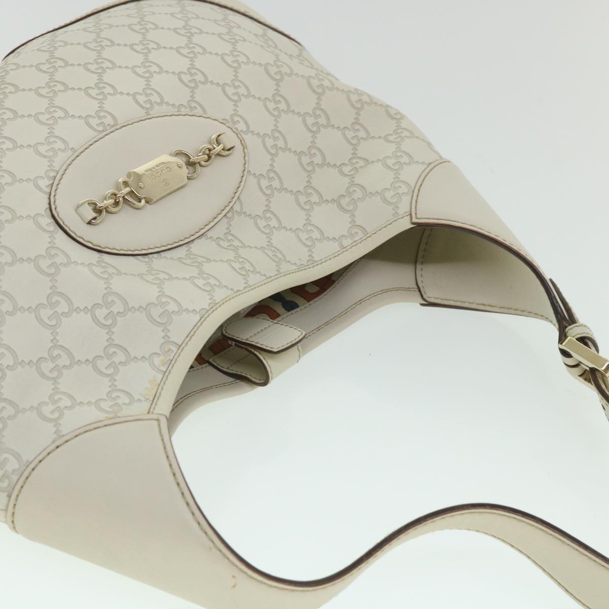 GUCCI GG Canvas Guccissima Shoulder Bag White 145781 ki3634