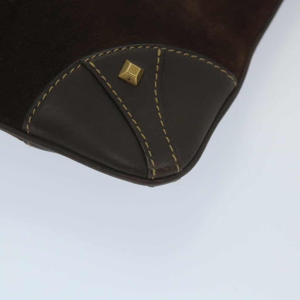 GUCCI GG Canvas Shoulder Bag Suede Beige Brown 120898 ki3660