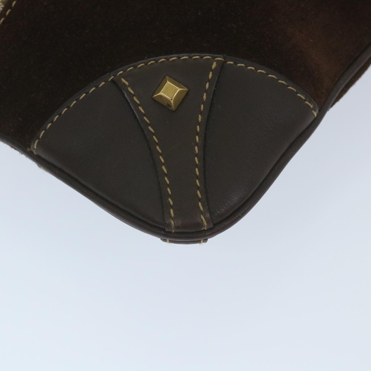 GUCCI GG Canvas Shoulder Bag Suede Beige Brown 120898 ki3660