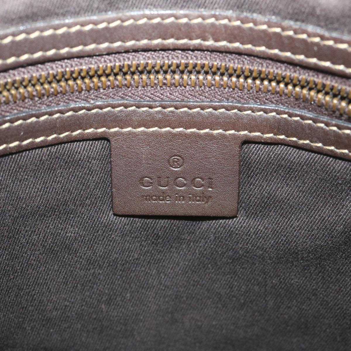 GUCCI GG Canvas Shoulder Bag Suede Beige Brown 120898 ki3660