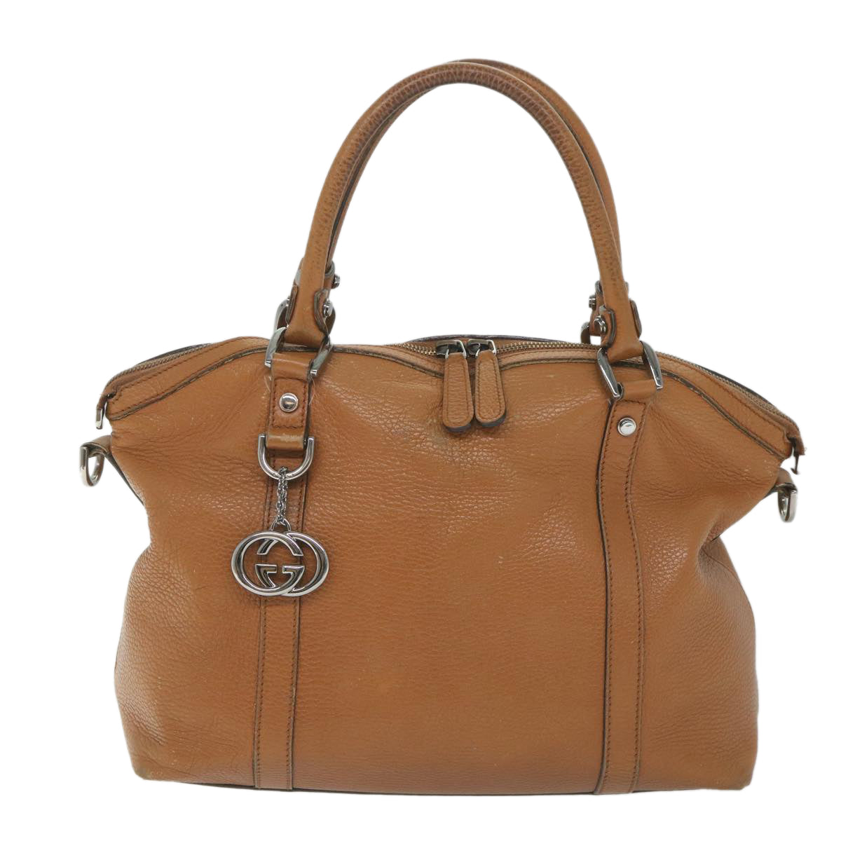 GUCCI Interlocking Hand Bag Leather 2way Brown 341503 ki3661