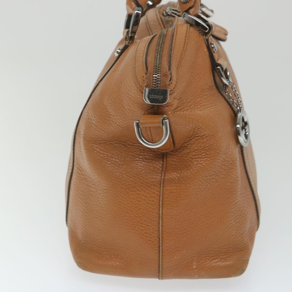GUCCI Interlocking Hand Bag Leather 2way Brown 341503 ki3661