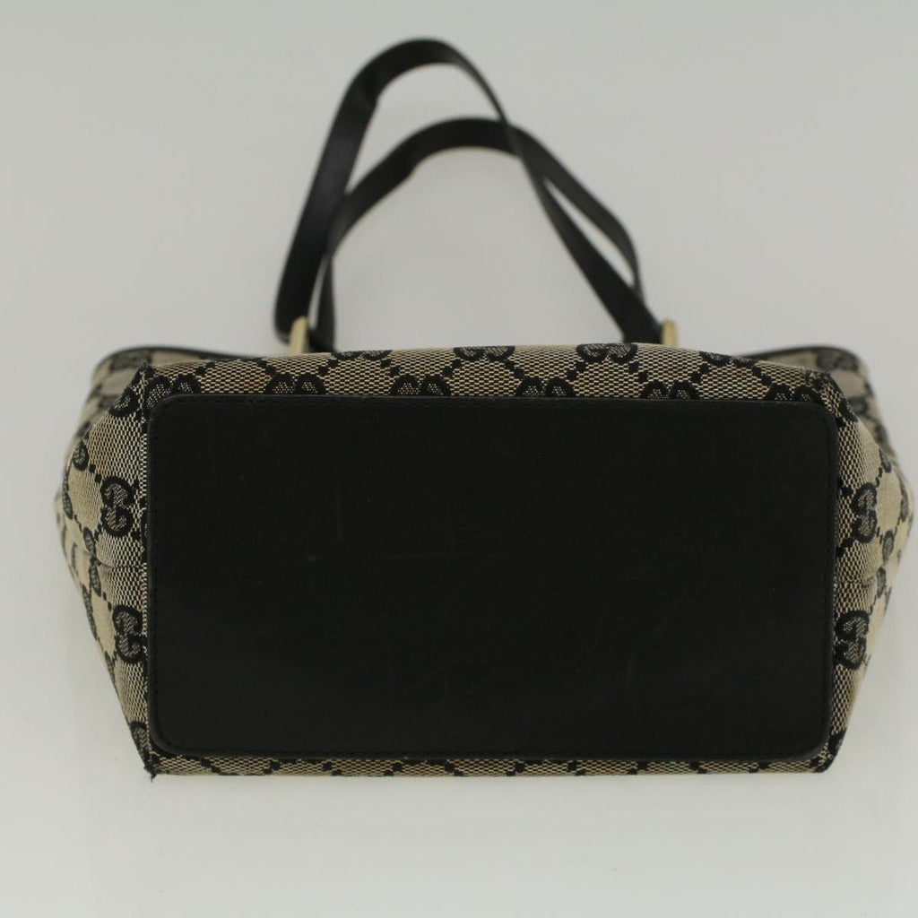 GUCCI GG Canvas Tote Bag Beige Black 002 1099 ki3672
