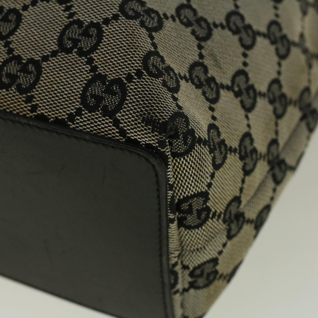 GUCCI GG Canvas Tote Bag Beige Black 002 1099 ki3672