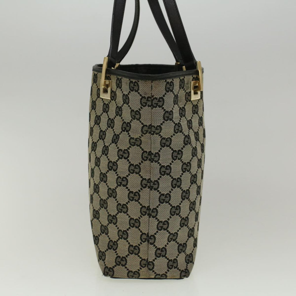 GUCCI GG Canvas Tote Bag Beige Black 002 1099 ki3672