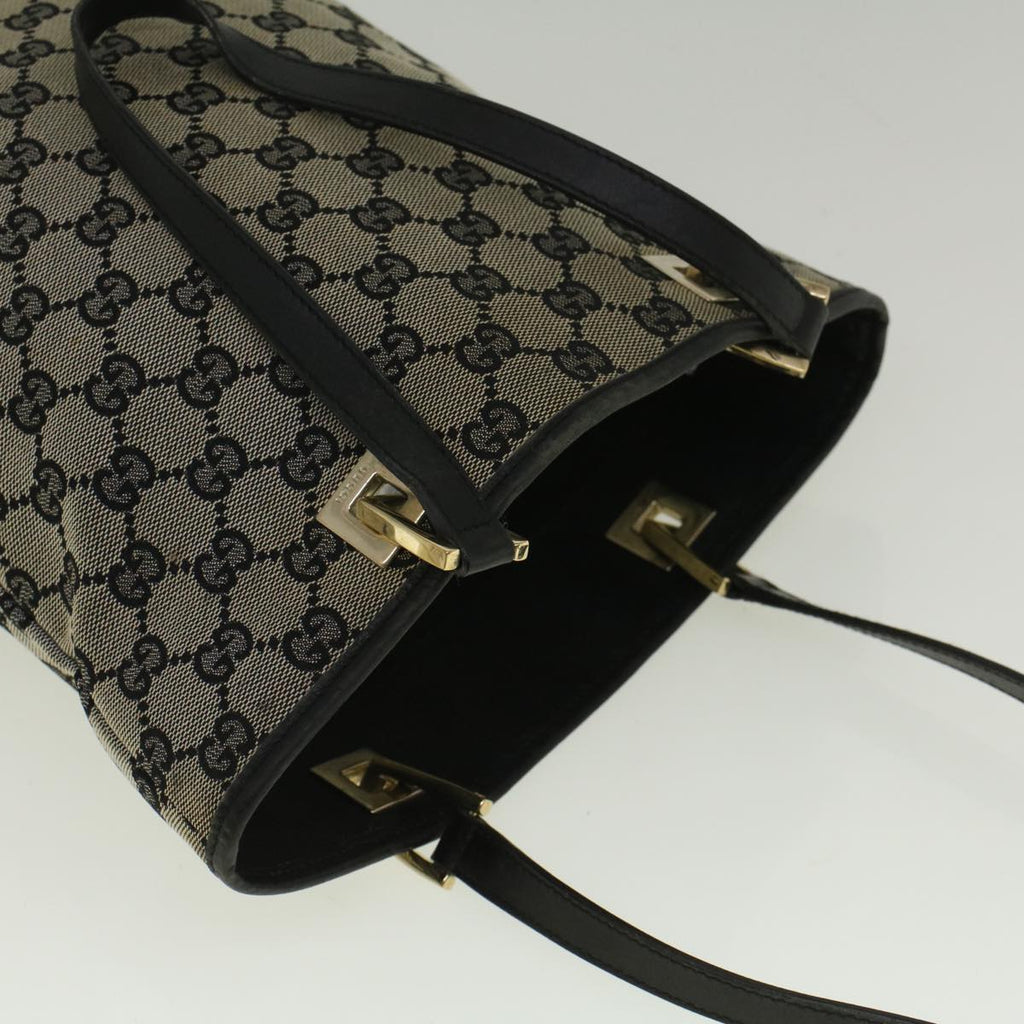 GUCCI GG Canvas Tote Bag Beige Black 002 1099 ki3672