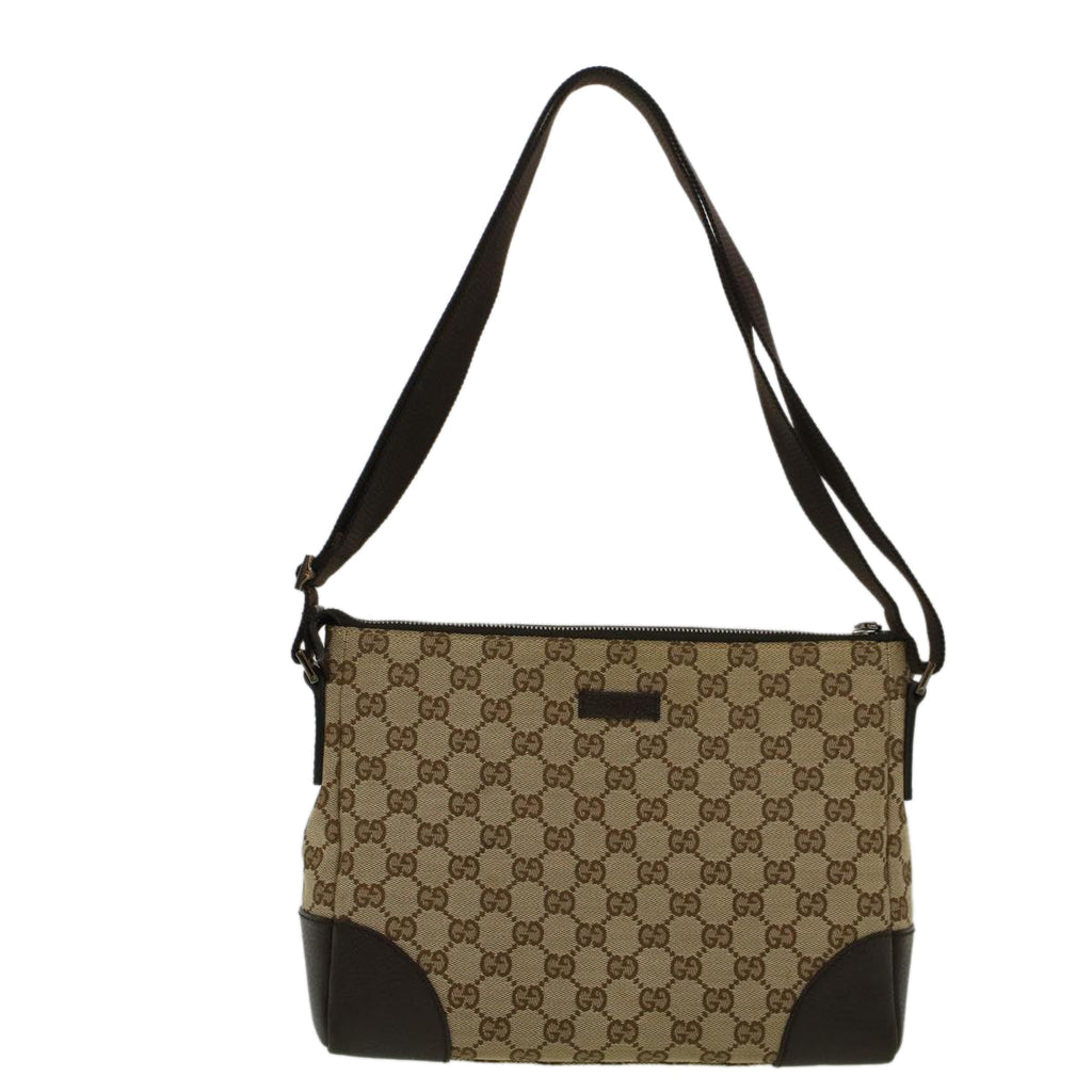 GUCCI GG Canvas Shoulder Bag Beige 114273 ki3683