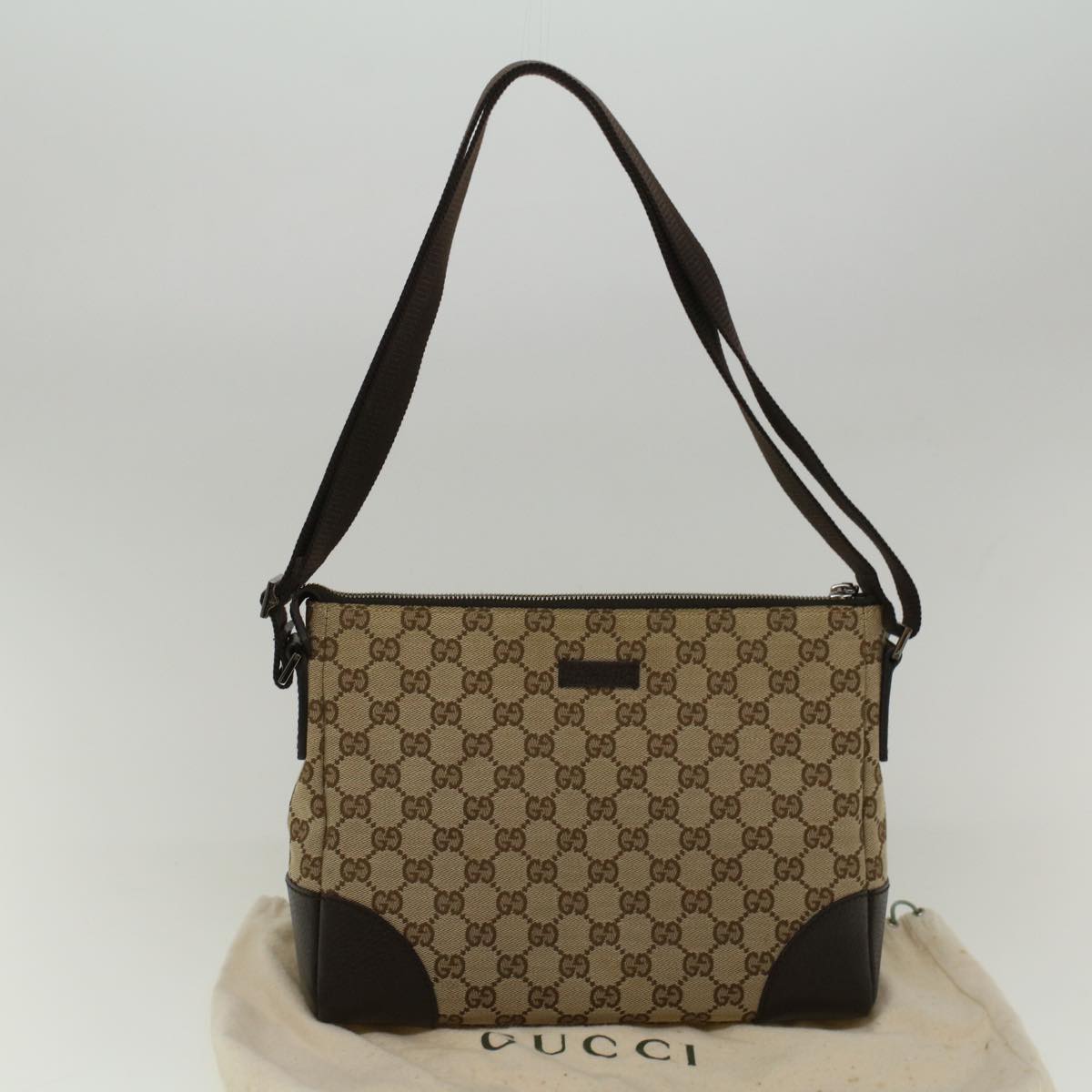 GUCCI GG Canvas Shoulder Bag Beige 114273 ki3683