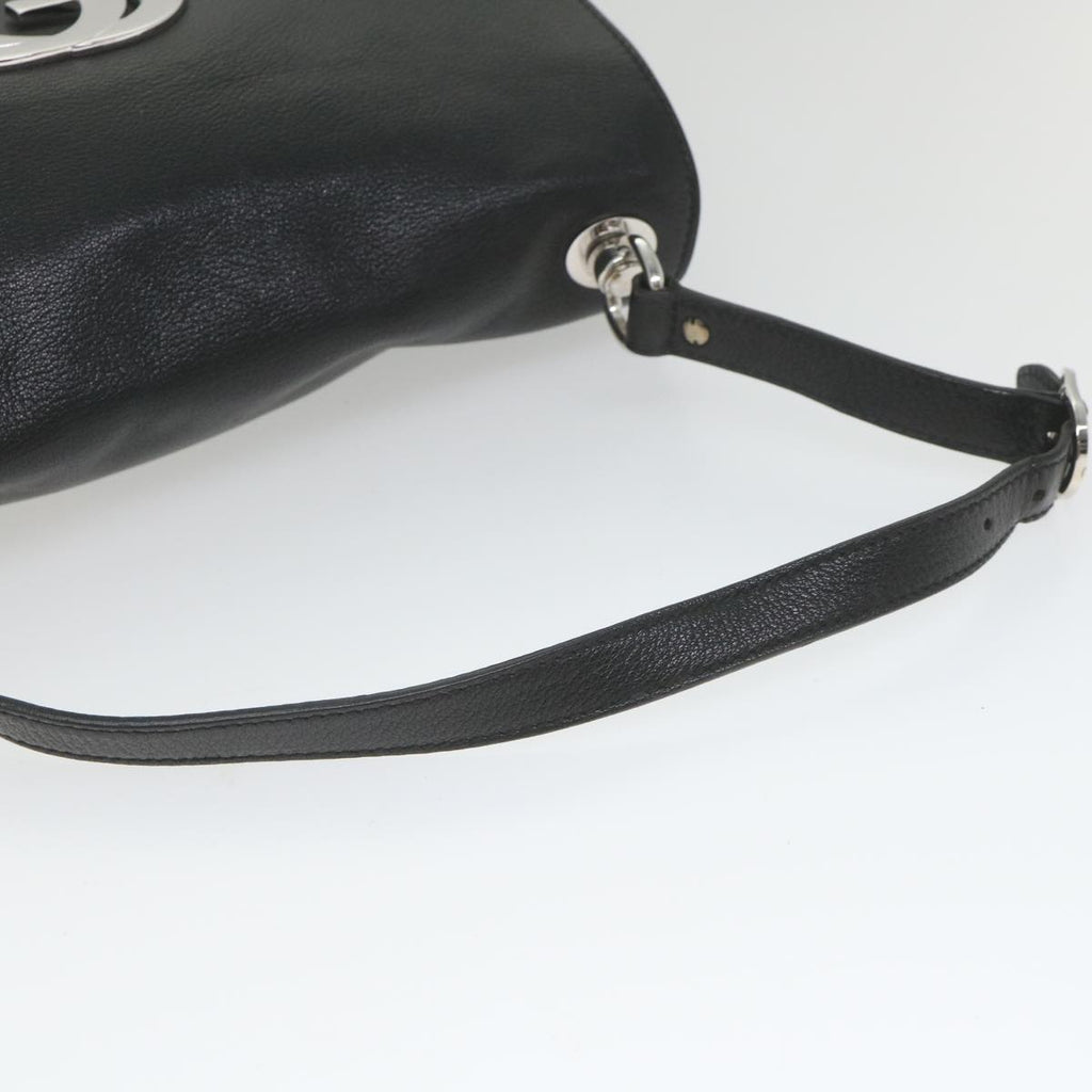 GUCCI Interlocking Shoulder Bag Leather Black 115746 ki3687
