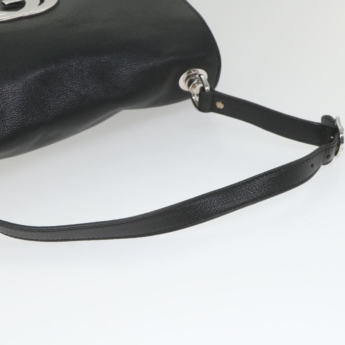 GUCCI Interlocking Shoulder Bag Leather Black 115746 ki3687