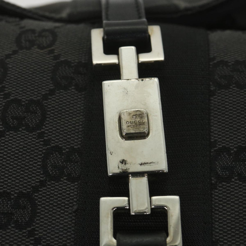 GUCCI GG Canvas jackie c Shoulder Bag Black 001.3355 ki3690