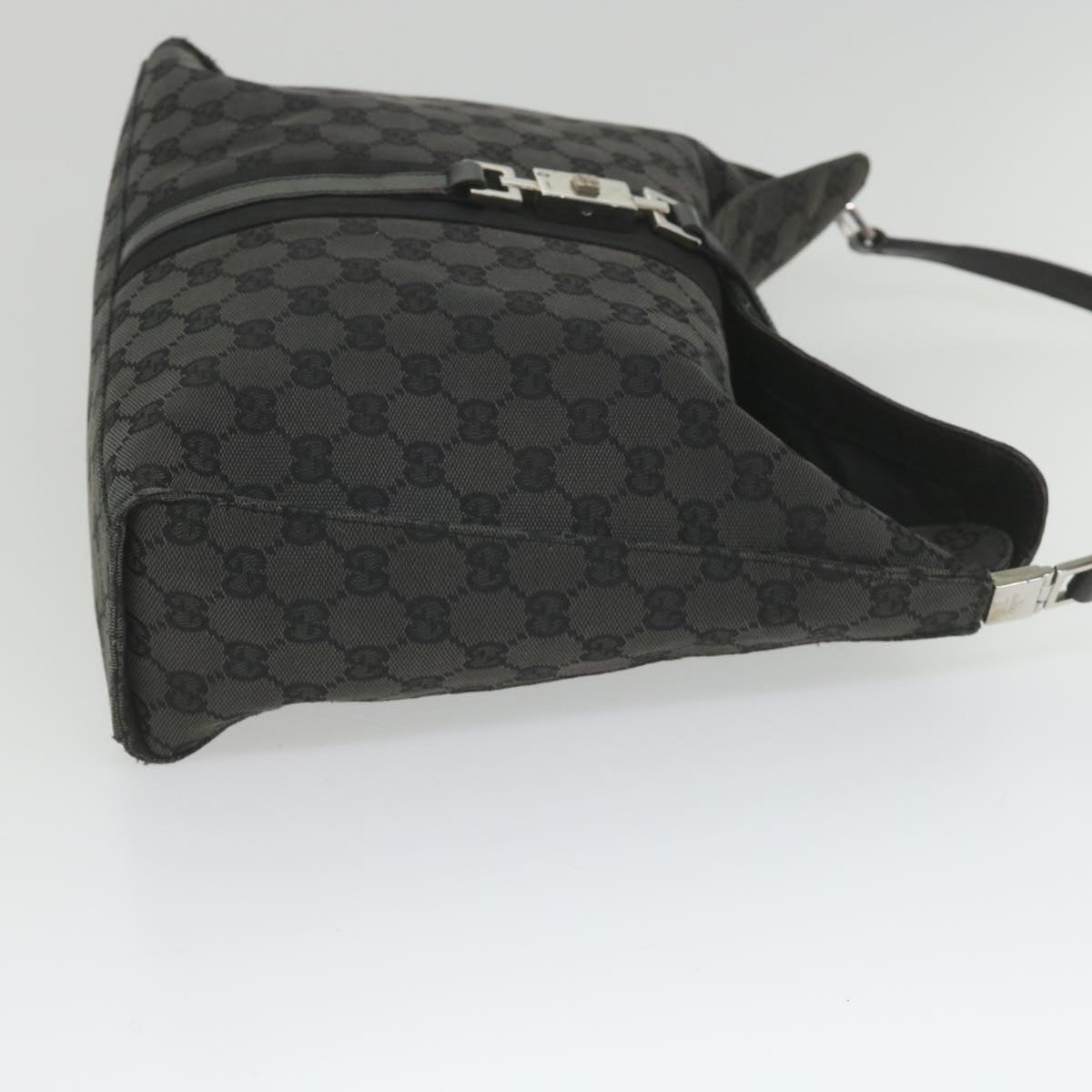 GUCCI GG Canvas jackie c Shoulder Bag Black 001.3355 ki3690