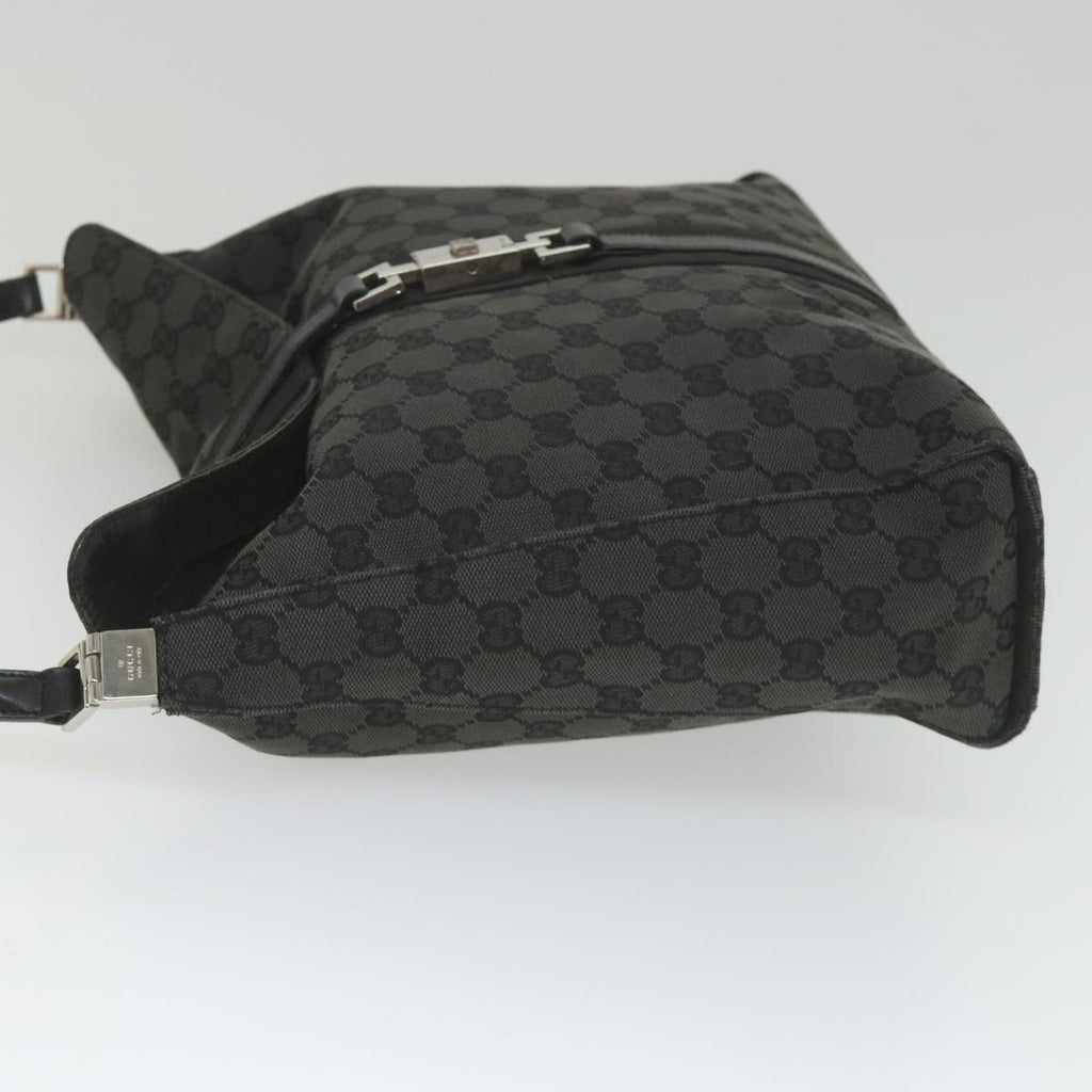 GUCCI GG Canvas jackie c Shoulder Bag Black 001.3355 ki3690