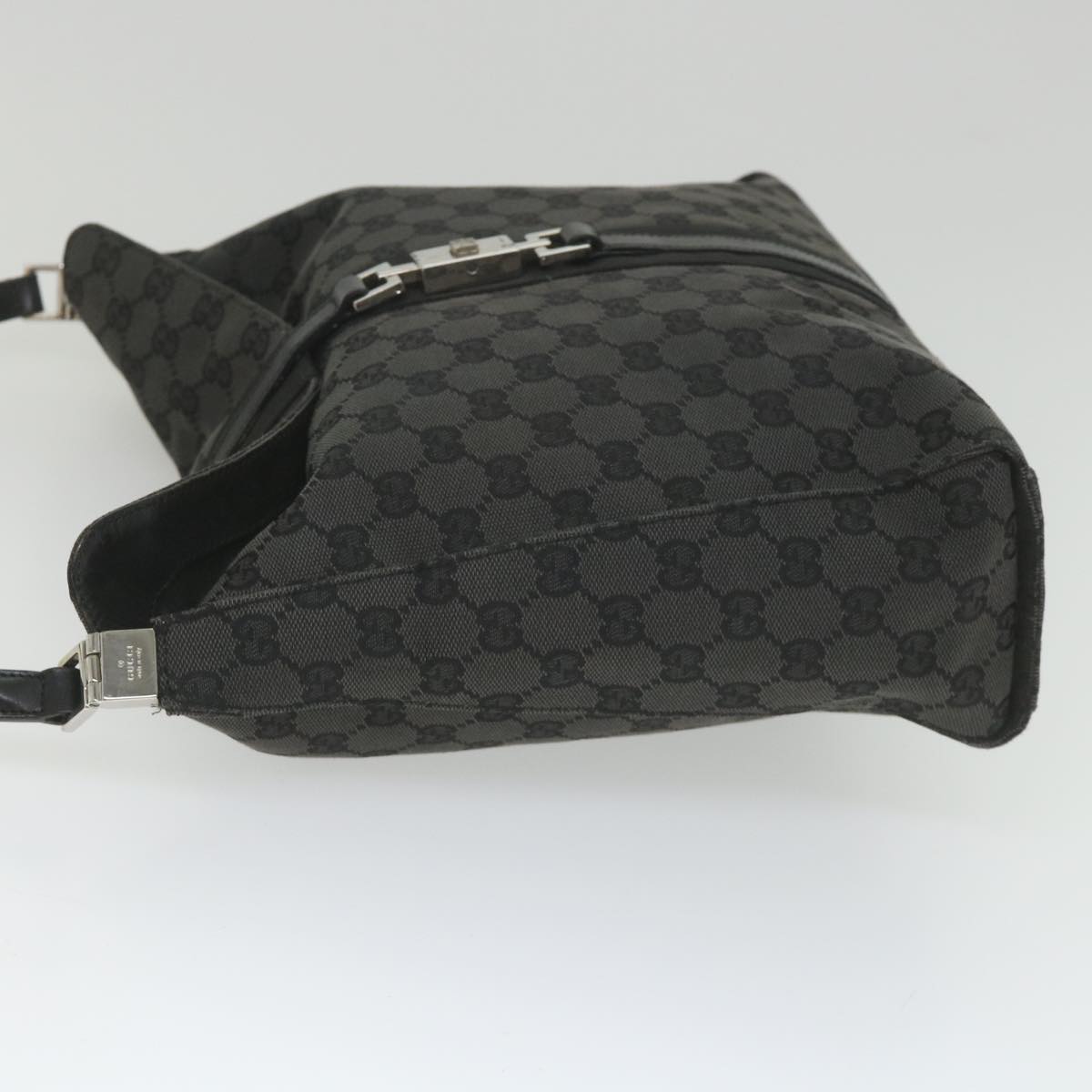 GUCCI GG Canvas jackie c Shoulder Bag Black 001.3355 ki3690