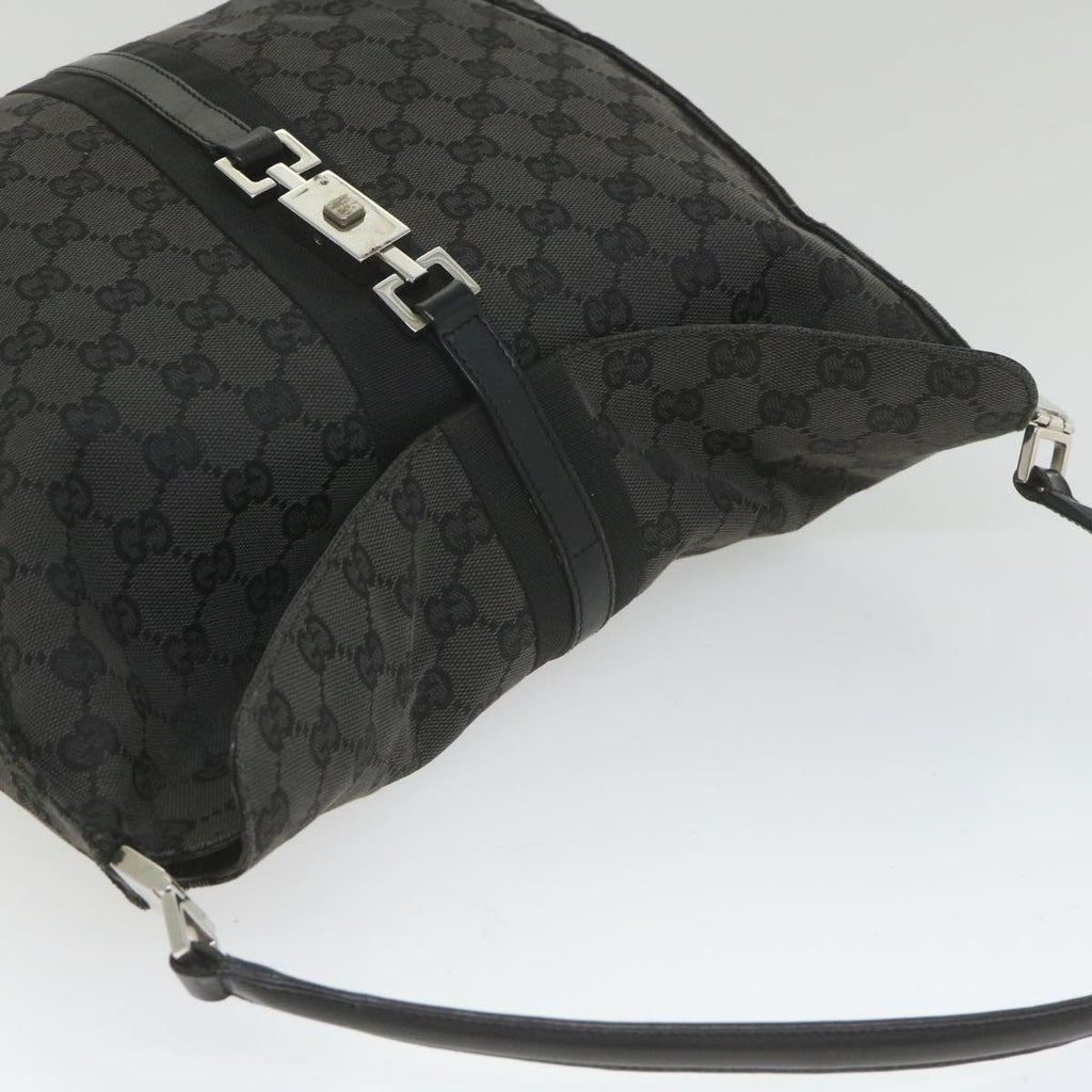 GUCCI GG Canvas jackie c Shoulder Bag Black 001.3355 ki3690