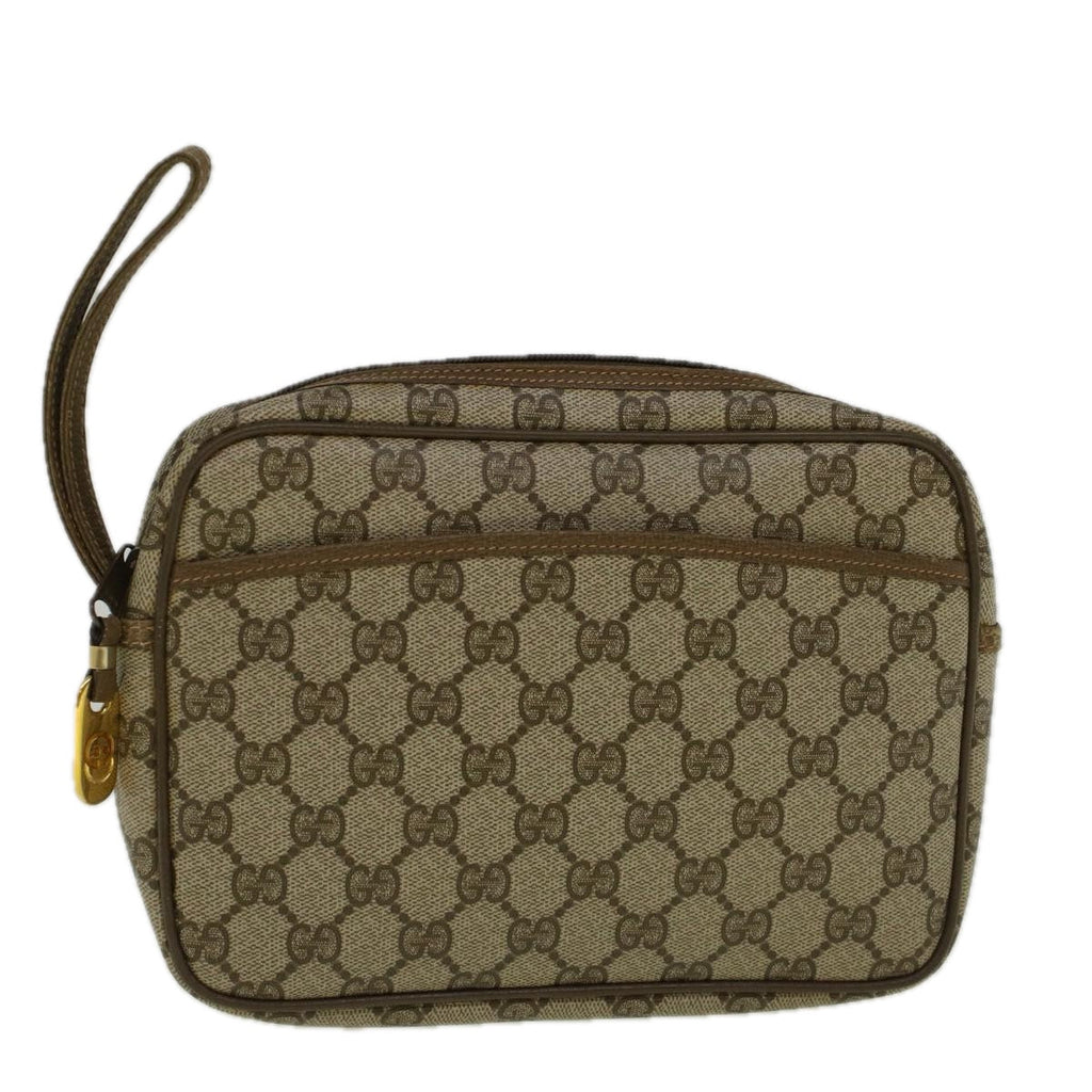 GUCCI GG Canvas Clutch Bag Coated Canvas Beige ki3703