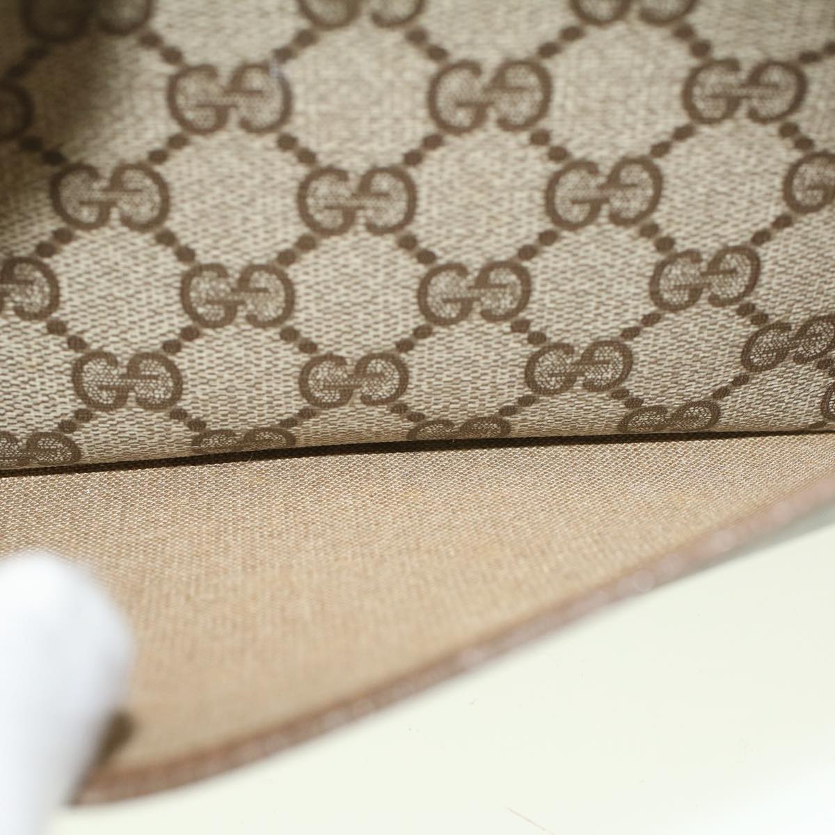GUCCI GG Canvas Clutch Bag Coated Canvas Beige ki3703