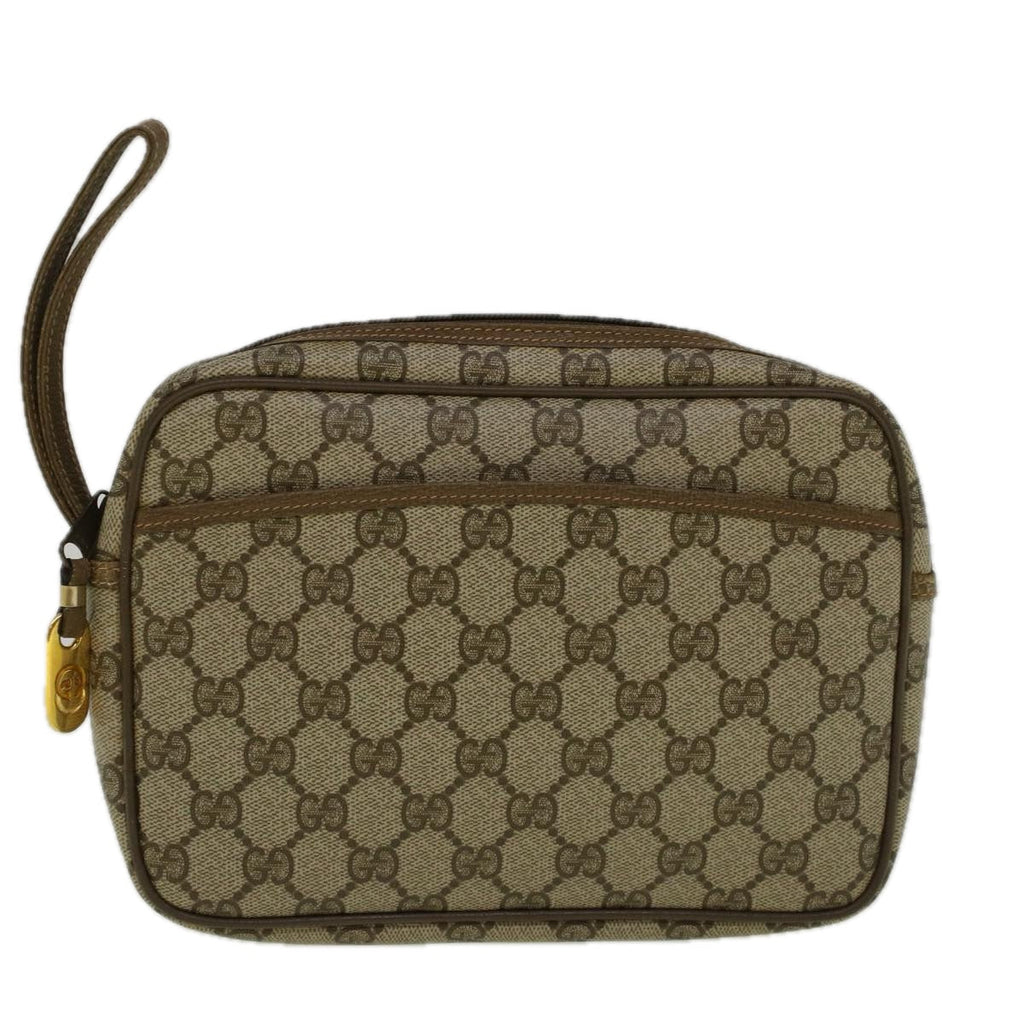 GUCCI GG Canvas Clutch Bag Coated Canvas Beige ki3703