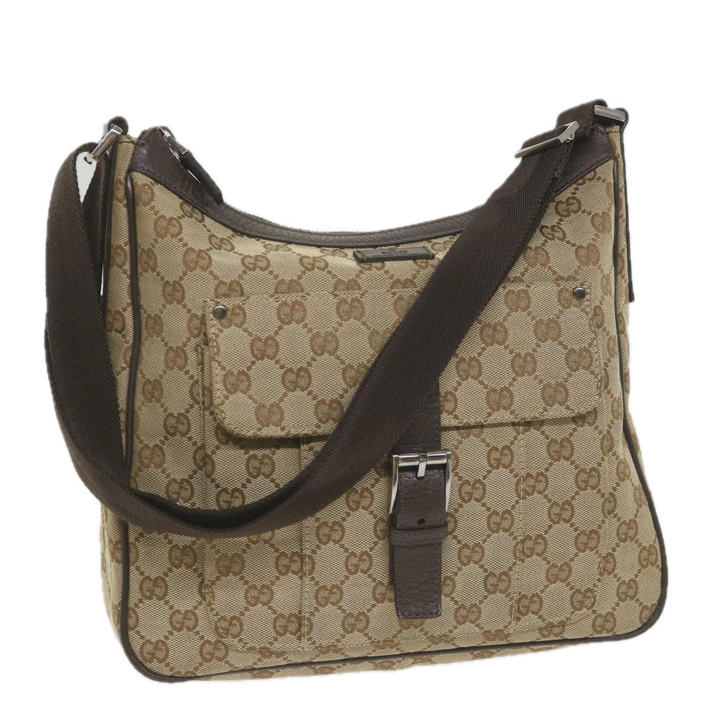 GUCCI GG Canvas Shoulder Bag Beige 114272 ki3726