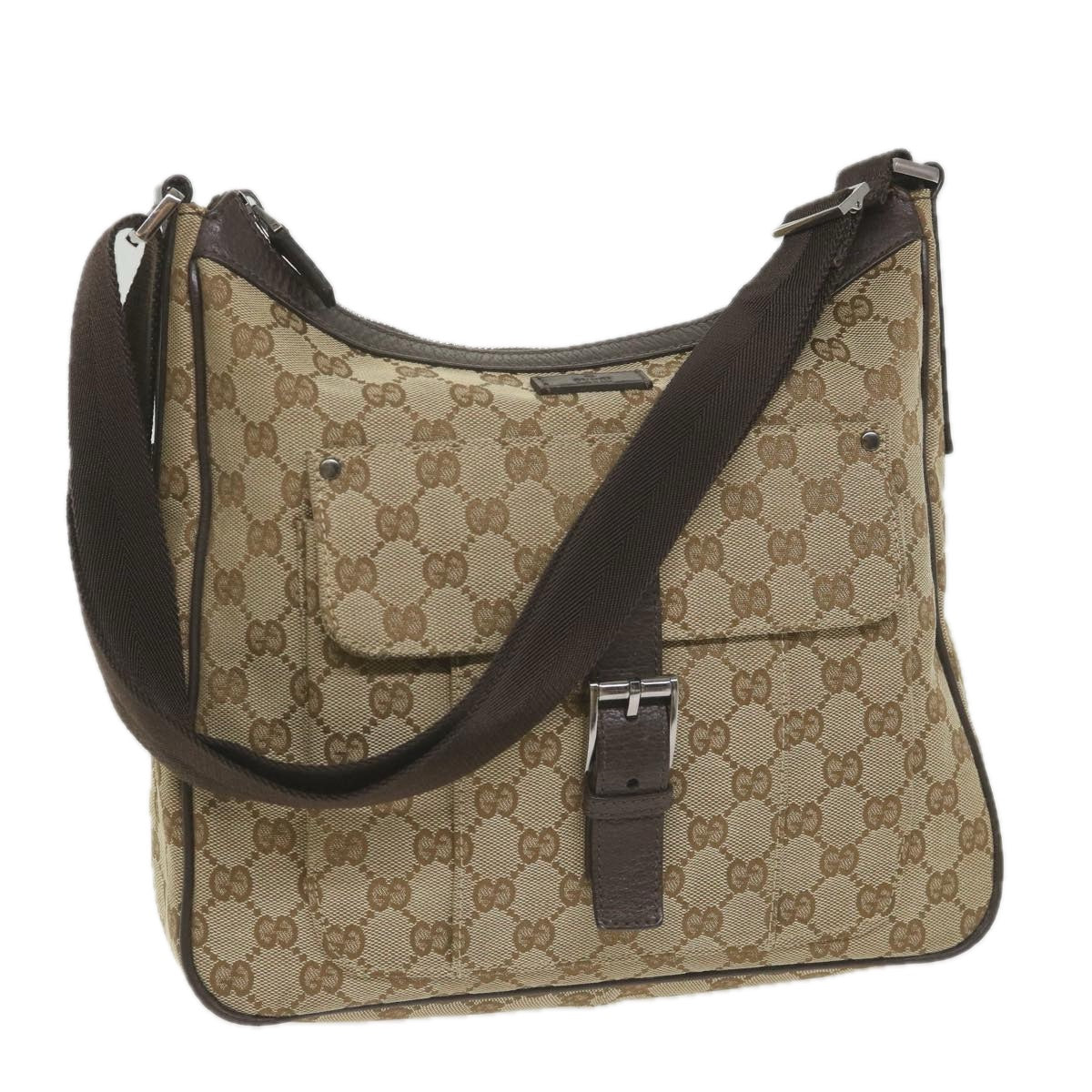 GUCCI GG Canvas Shoulder Bag Beige 114272 ki3726