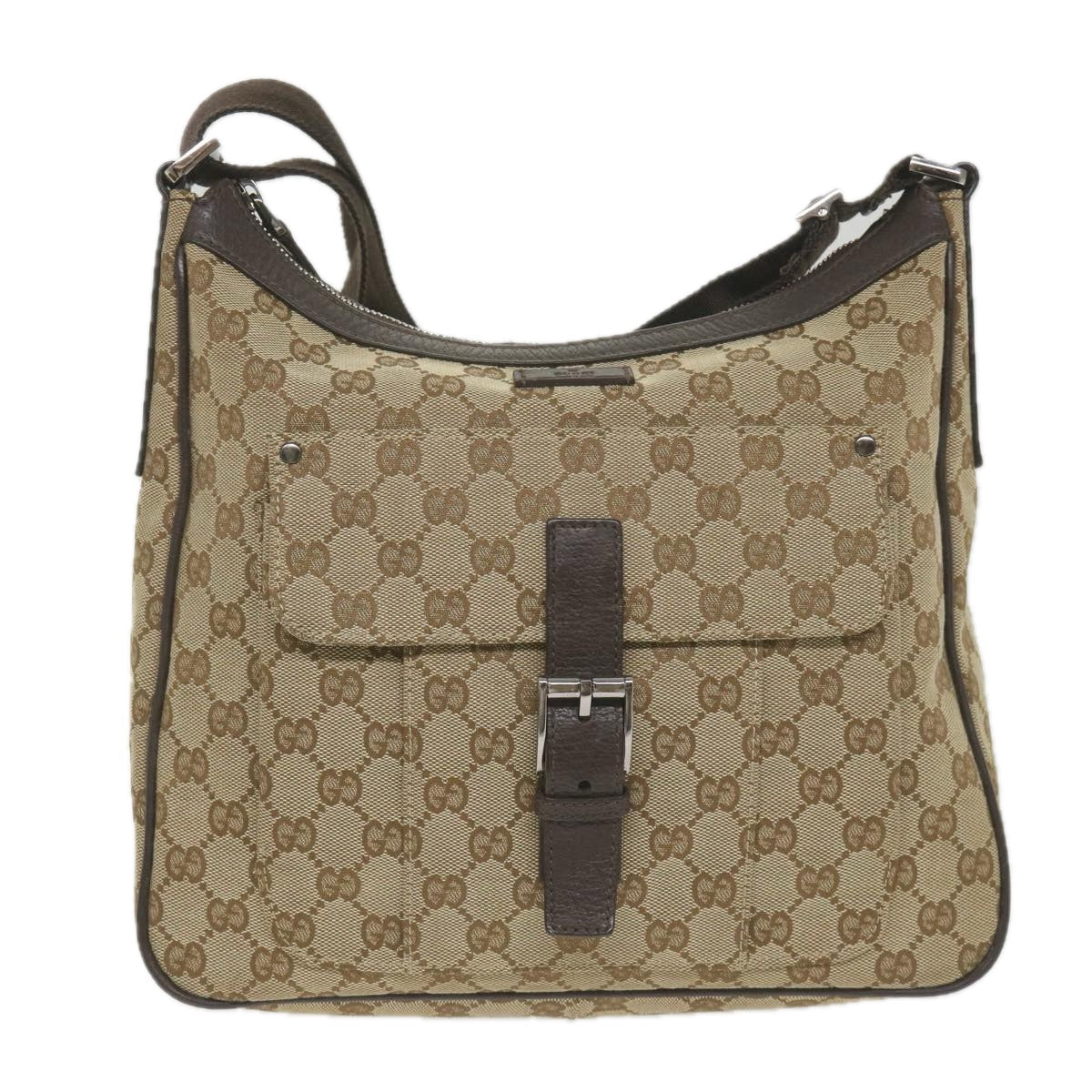 GUCCI GG Canvas Shoulder Bag Beige 114272 ki3726