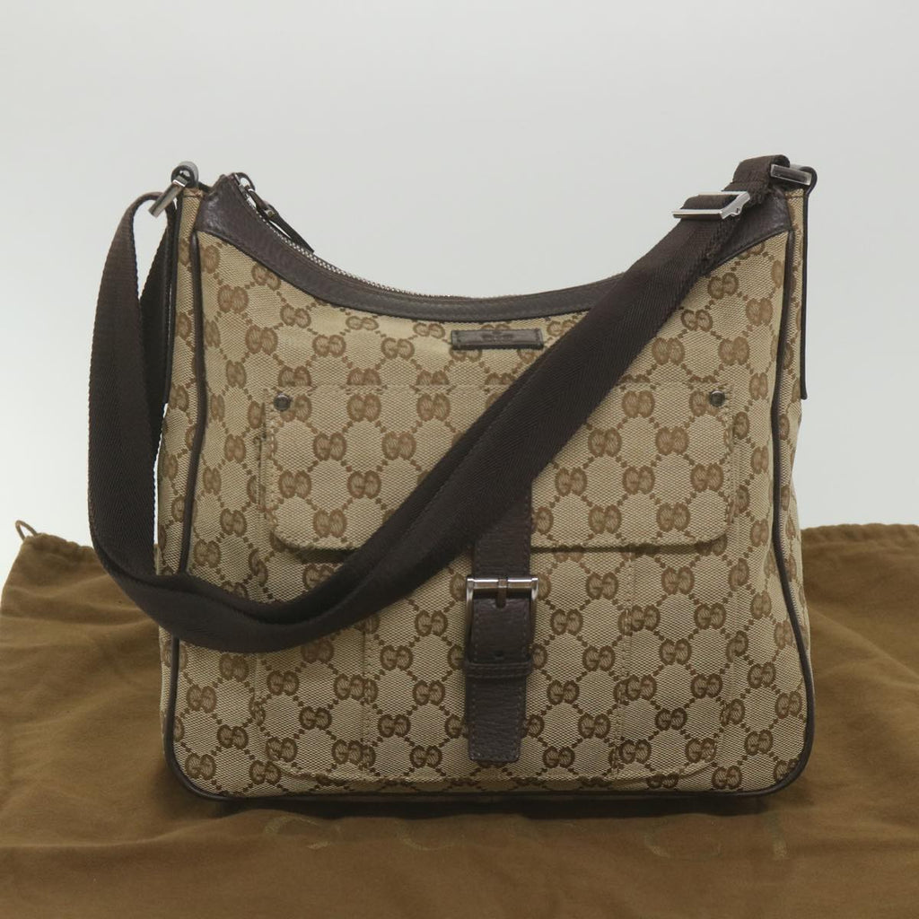 GUCCI GG Canvas Shoulder Bag Beige 114272 ki3726